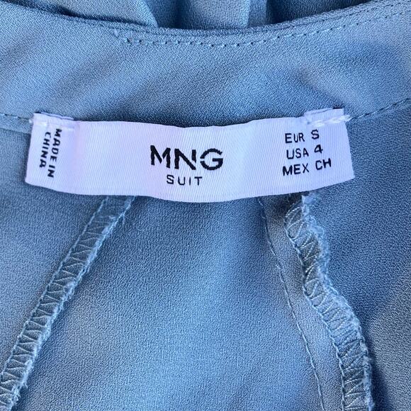 MNG Suit Dusty Blue Pleated Dress Small - Picture 3 of 3